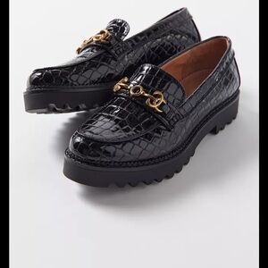 Sam Edelman Black Loafers with Gold Accent-NEW